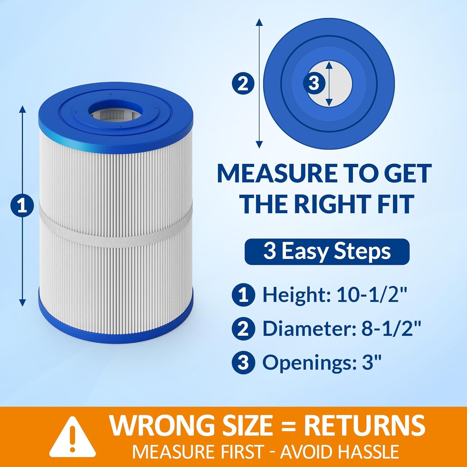 65 Sq.Ft Hot Tub Filter Cartridge (2 Pack), Replaces Watkins 31114 71827 71828, Pleatco PWK65, Unicel C-8465, Filbur FC-3960, Compatible with Hot Springs, Caldera, and Tiger River Spas - Image 2