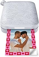 HP Sprocket 2x3 Portable Instant Photo Printer Luna Pearl - Zink Zero Ink Sticky Back Prints for iOS Android Smartphones