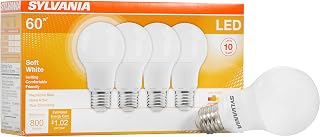 Sylvania LEDVANCE A19 LED Bulbs 60W Equivalent 8.5W 800 Lumens Soft White 2700K 4 Pack 73888