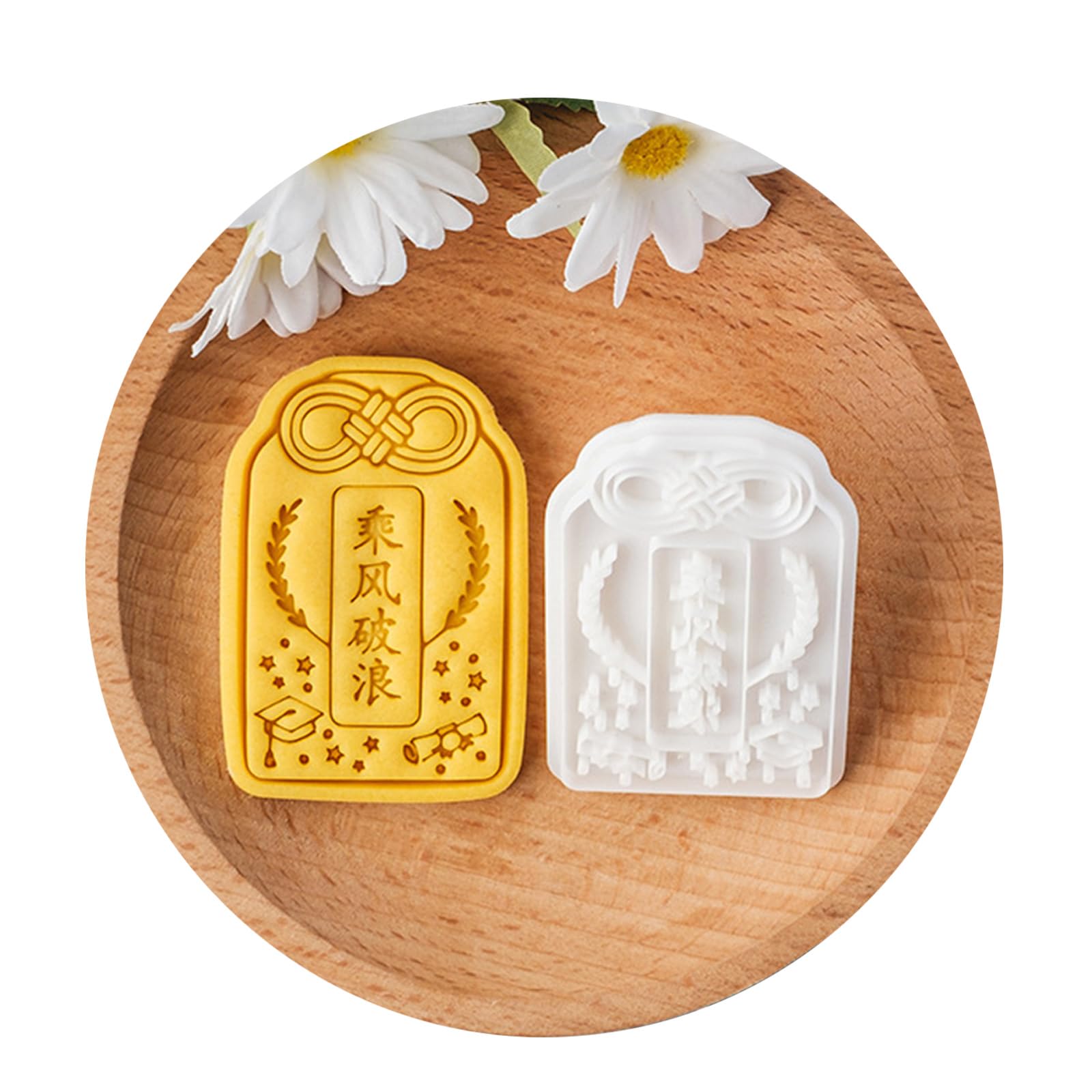 Xinsheinelry Beautiful Pattern Biscuit Embosser Graduation Theme Cookie Baking Stamp Embossed Baking Molds for Enthusiasts Distinctive Cookie Stamp