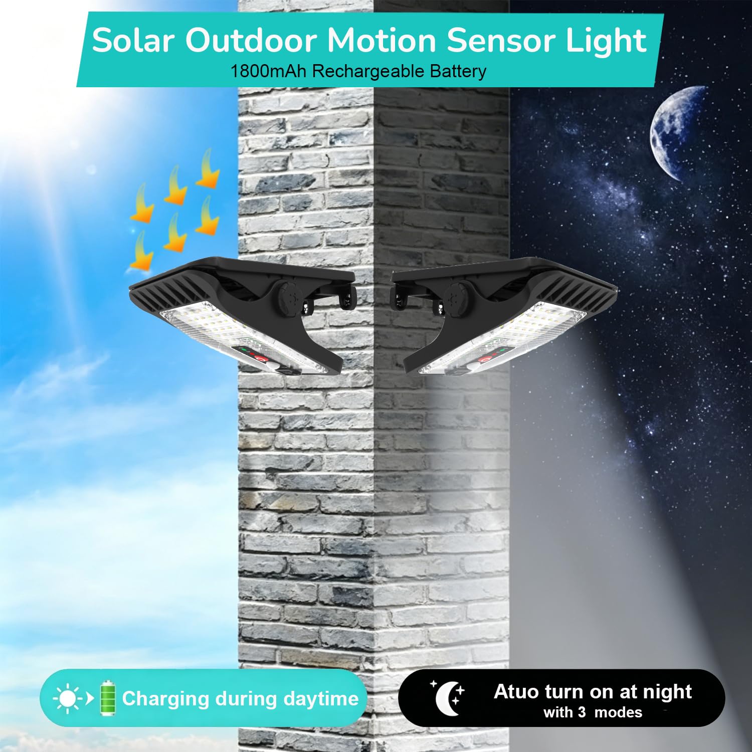 4 Clip-Solarlampen Außen mit Bewegungsmelder für Zäune,Dachrinnen,Garten | 70 LEDs 800LM, 1500 mAh Akku,Fernbedienung, 3 Modi und 3 Farbtemperaturen, Schutzklasse IP55 Außenleuchte,Sicherheitsleuchte