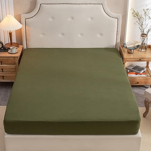 Miniatura 4 de PURE ERA Sábana bajera ajustable de algodón de punto de jersey (sin sábana encimera ni fundas), bolsillo profundo de hasta 15 a 20 pulgadas, ultra