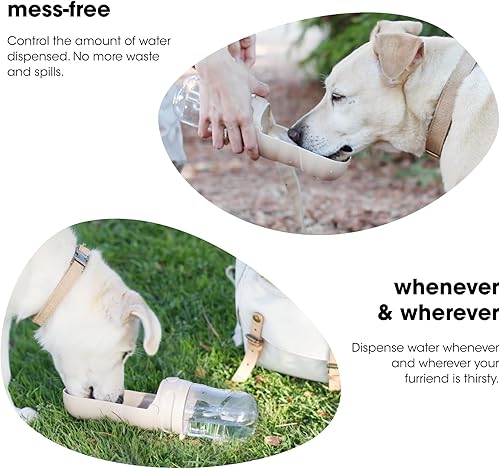 Miniatura 2 de Botella de agua plegable para mascotas, dispensador de agua de viaje ligero de 10 onzas con filtro, cuenco portátil para beber, para perros, gatos,