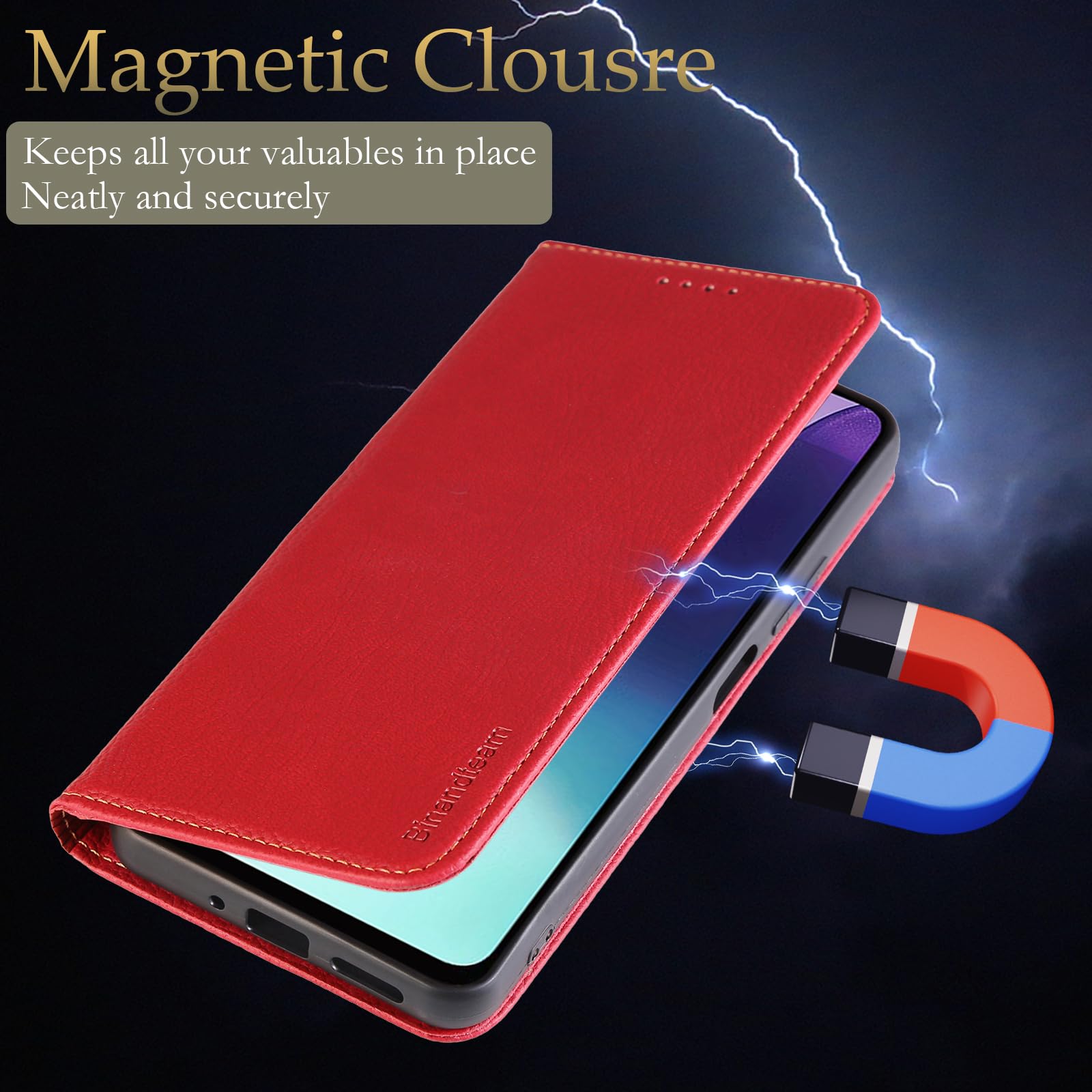 Custodia A Libro In Pelle PU Per Xiaomi Redmi 14C 4G E Redmi A4 5G – Portafoglio Con Supporto E Chiusura Magnetica, Nero - 4