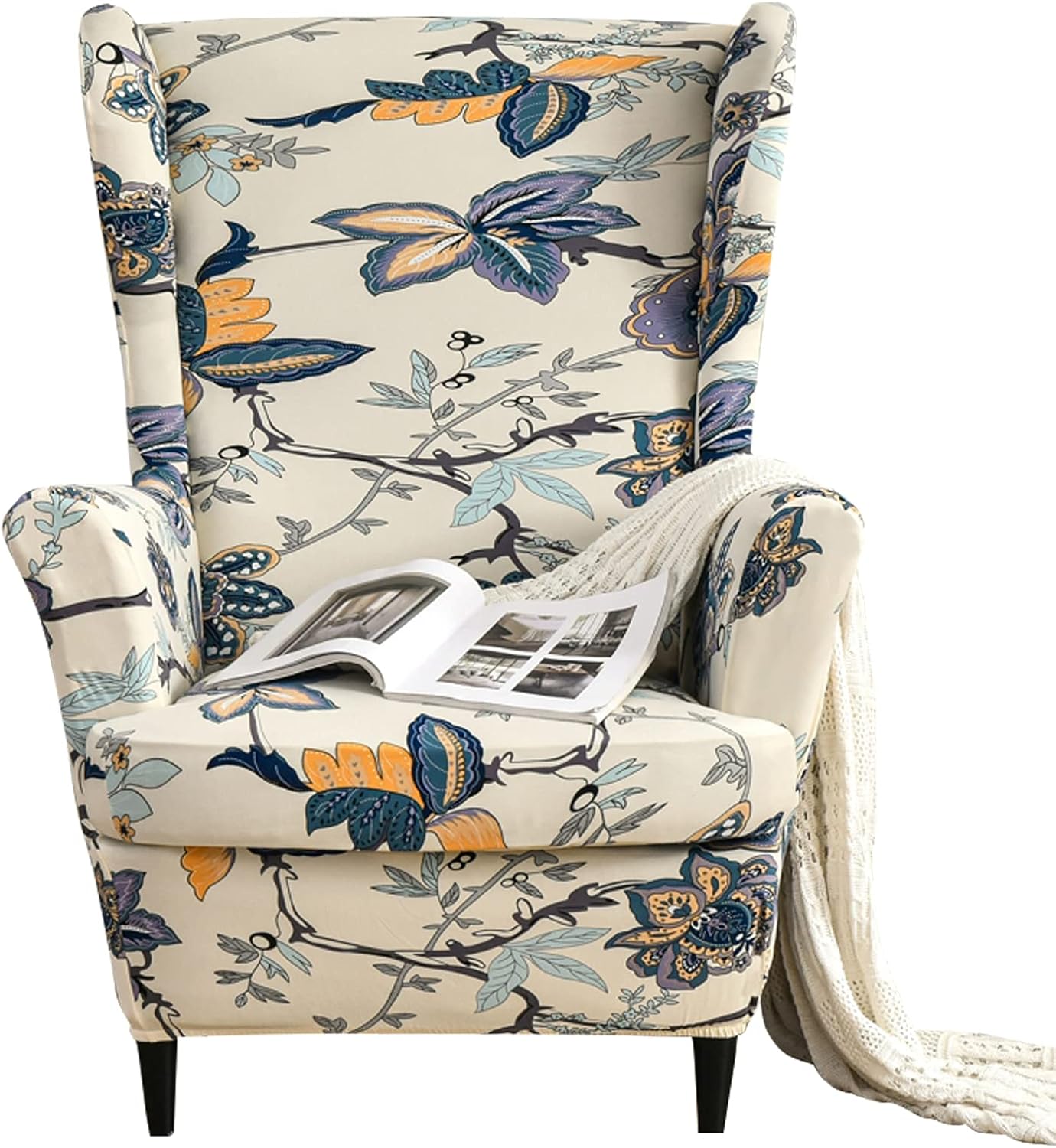 SHANNA Armchair Covers, Spandex Sofa Cover Stretch Wing Chair Slipcover