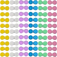TIHOOD 60 Pack Colorful Contact Lens Cases - 6 Vibrant Colors, Leak-Proof Screw Top L/R Holders, Portable Travel Storage
