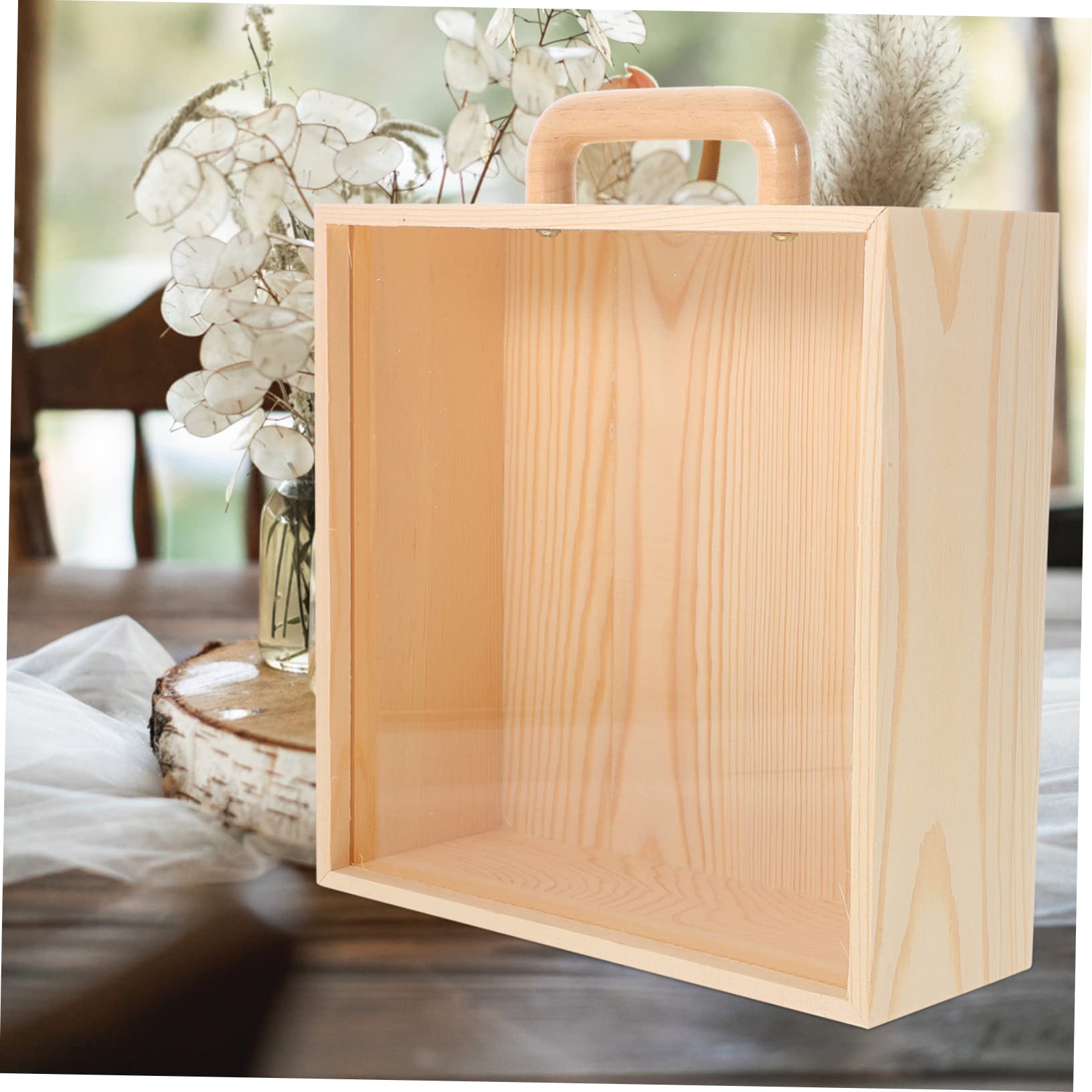 Anneome Caja De Madera Para De Boda Tapa Transparente Contenedor y Recuerdos Para De Invitados y De Honor