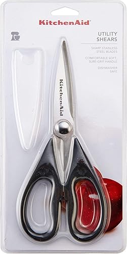 Miniatura 3 de KitchenAid Tijeras de cocina multiusos con funda protectora para uso diario, tijeras de acero inoxidable aptas para lavavajillas con agarre cómodo