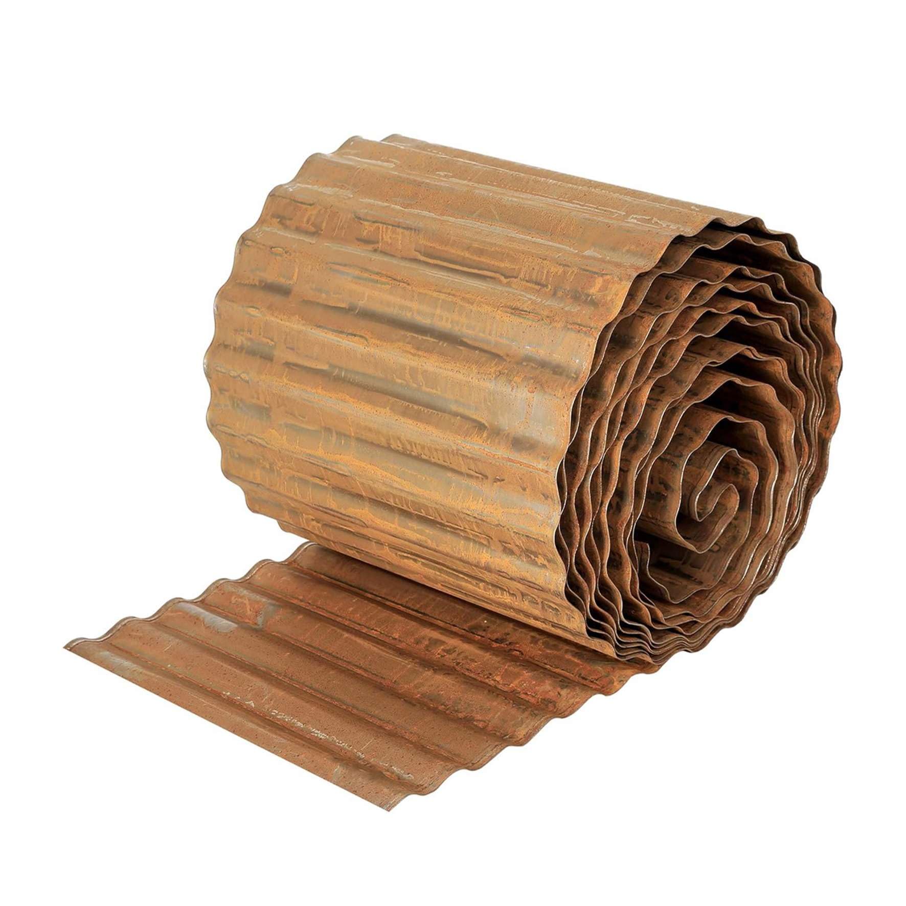 Nicoman Metal Garden Edging Border - Heavy Duty Galvanised Steel Lawn Edging, Flexible DIY Landscape Border for Trees, Flower Beds, and Plants (Rust, 6"x20FT)