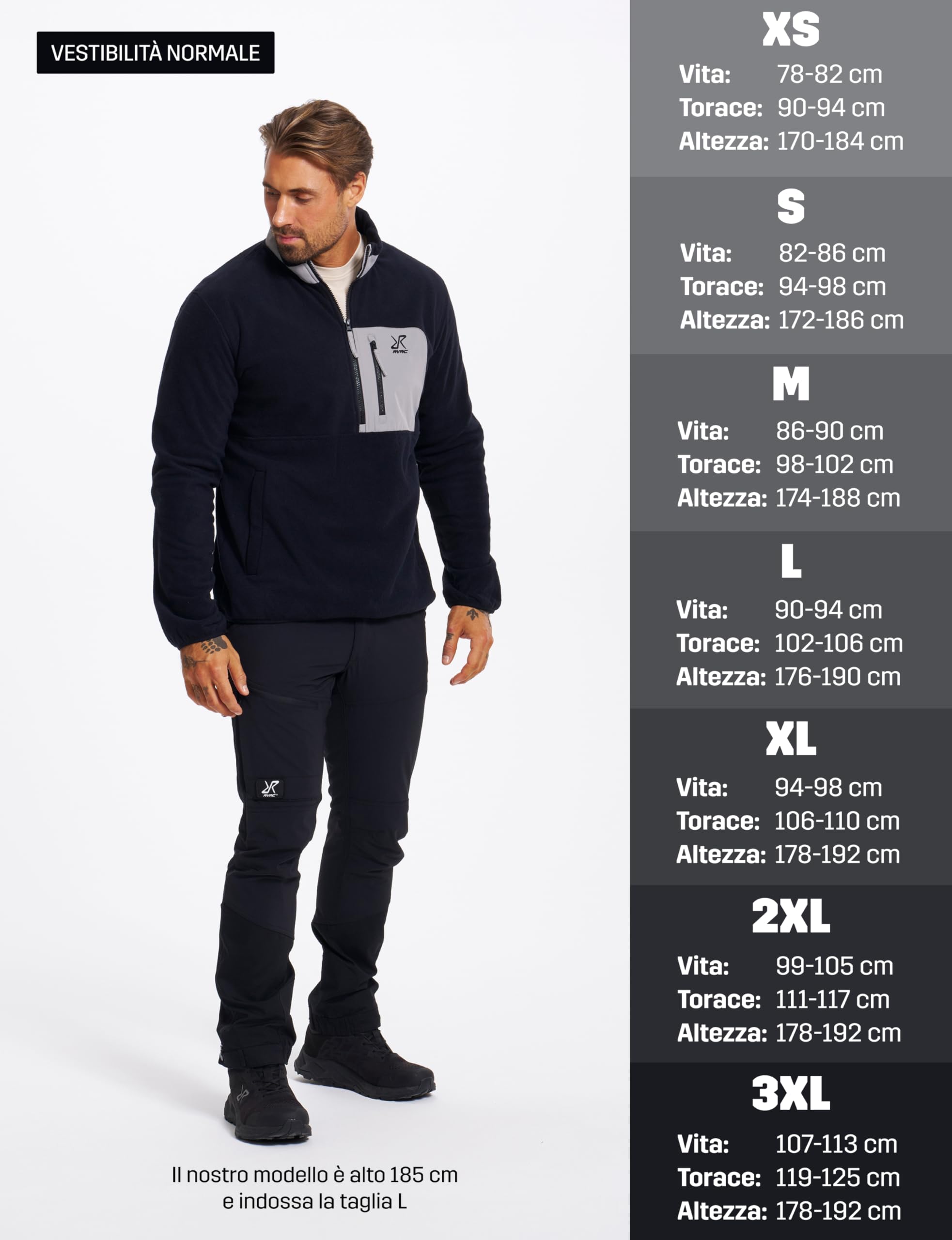 RevolutionRace Woodland Half-Zip Pile Fleece da Uomo, Cado Giacca in Pile da Esterno Perfetta per l'Escursionismo e Attività all'Aperto