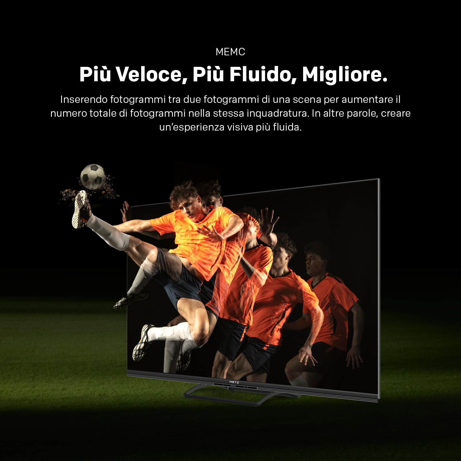 Metz TV QD-MiniLED 55 Pollici Smart TV MNE8000Z, 144hz, MEMC, Dolby Vision Atmos, HDR10, Freesync, VRR, ALLM, Googlecast,Tuner DVB-T/T2/C/S/S2/Analogico