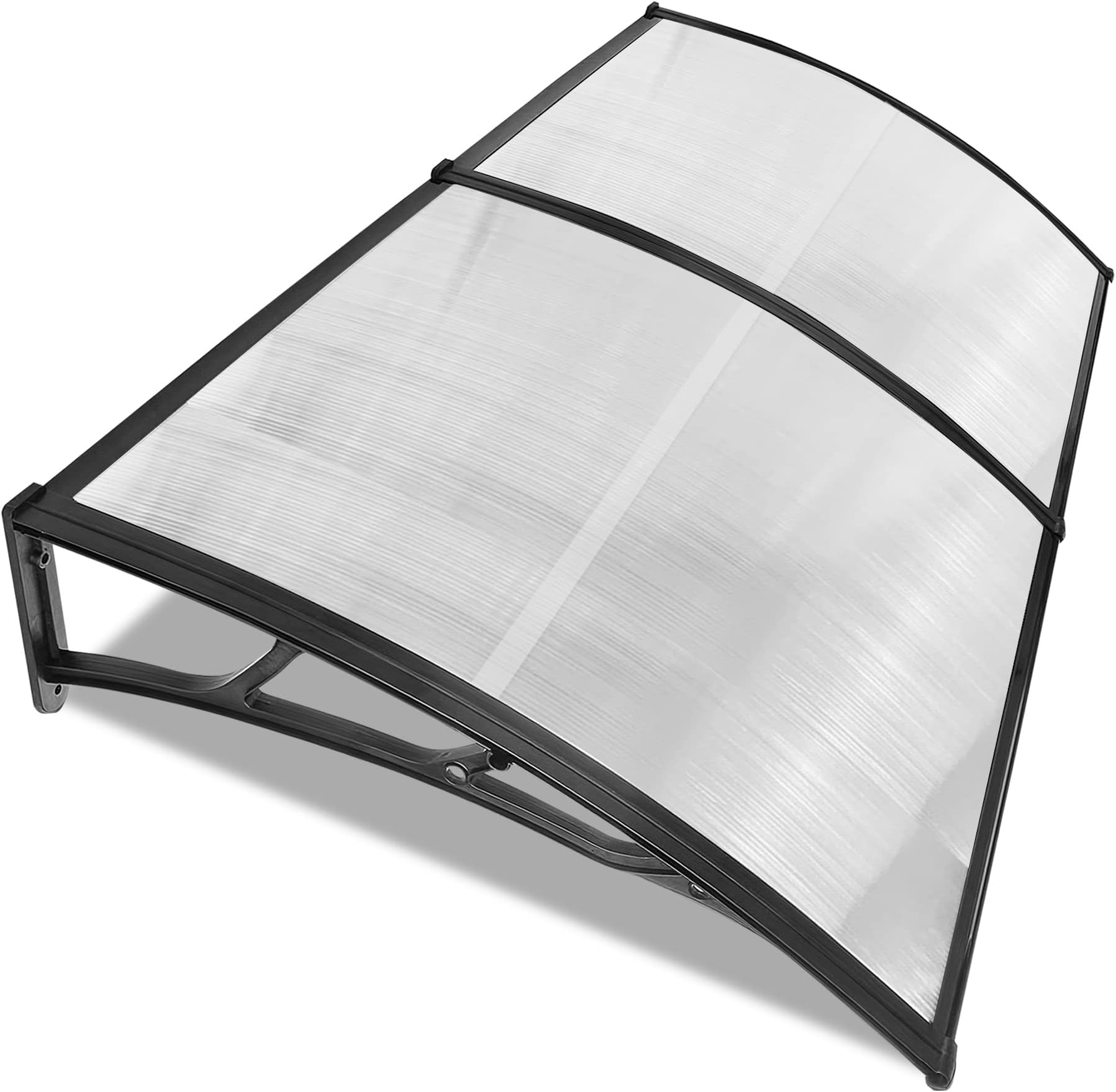 Blisswood Front Door Canopy Outdoor Awning Shelter 190 x 100 cm Window Rain Roof Cover With Polycarbonate Roofing Sheets Porch Shade Patio UV Protection Back Door Porch Canopies