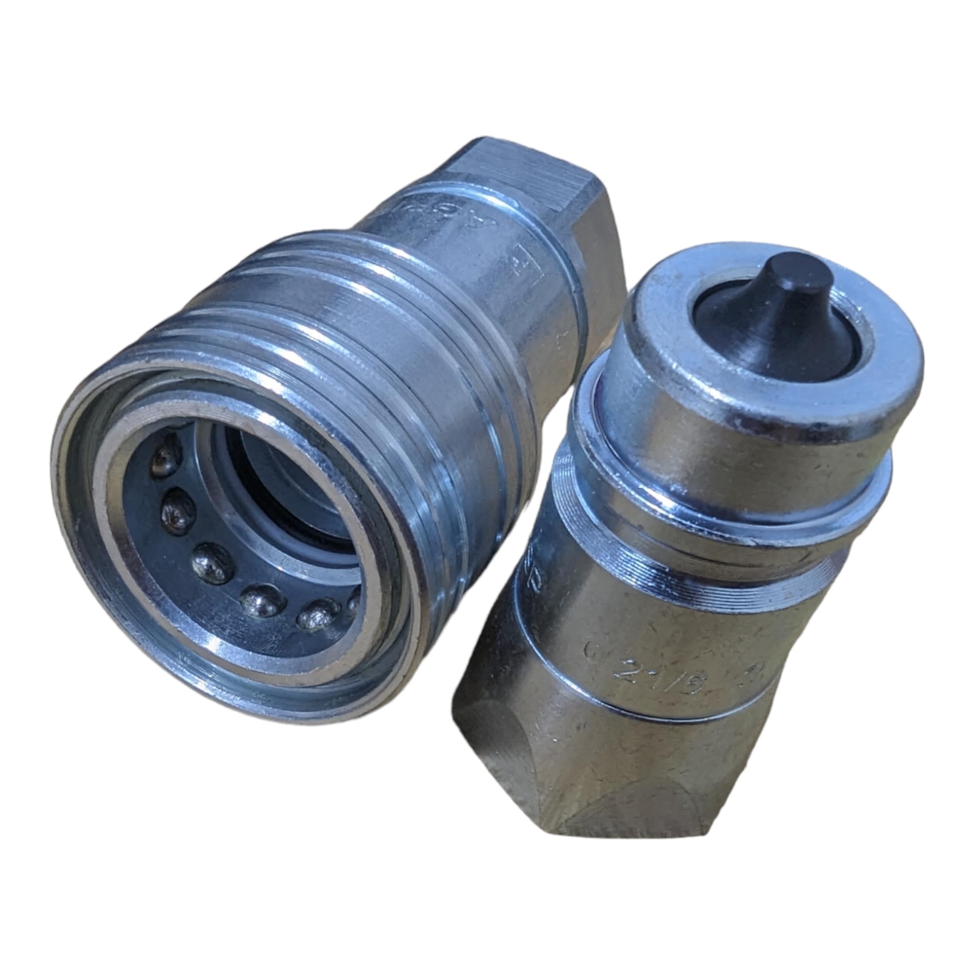 Hyfive Women's Set Of 1/2" Quick Release Hydraulic Coupling Pair & Male 1/2'' Body X 1/2'' Bsp Thread Tractor Loader Couplers