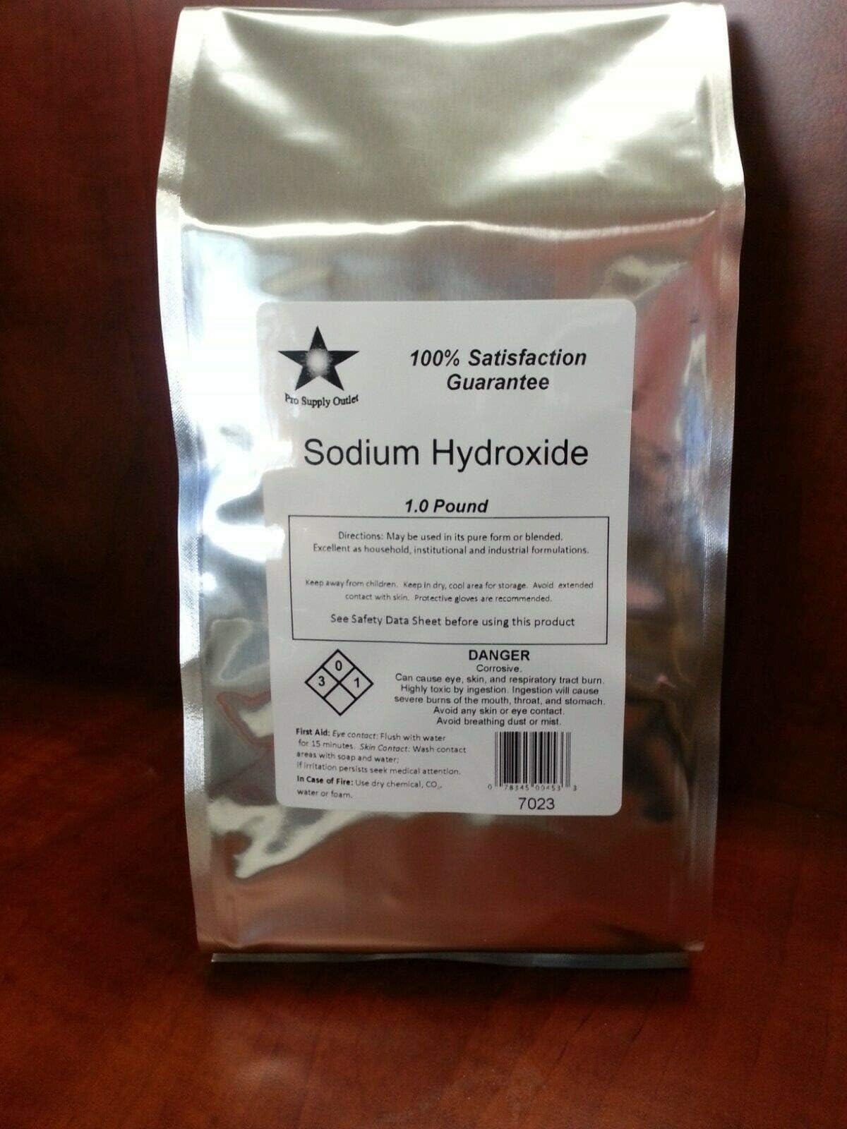 Sodium Hydroxide 98% (Caustic Soda, Lye) Pearls FCC/Food Grade 30 Lb (7029)