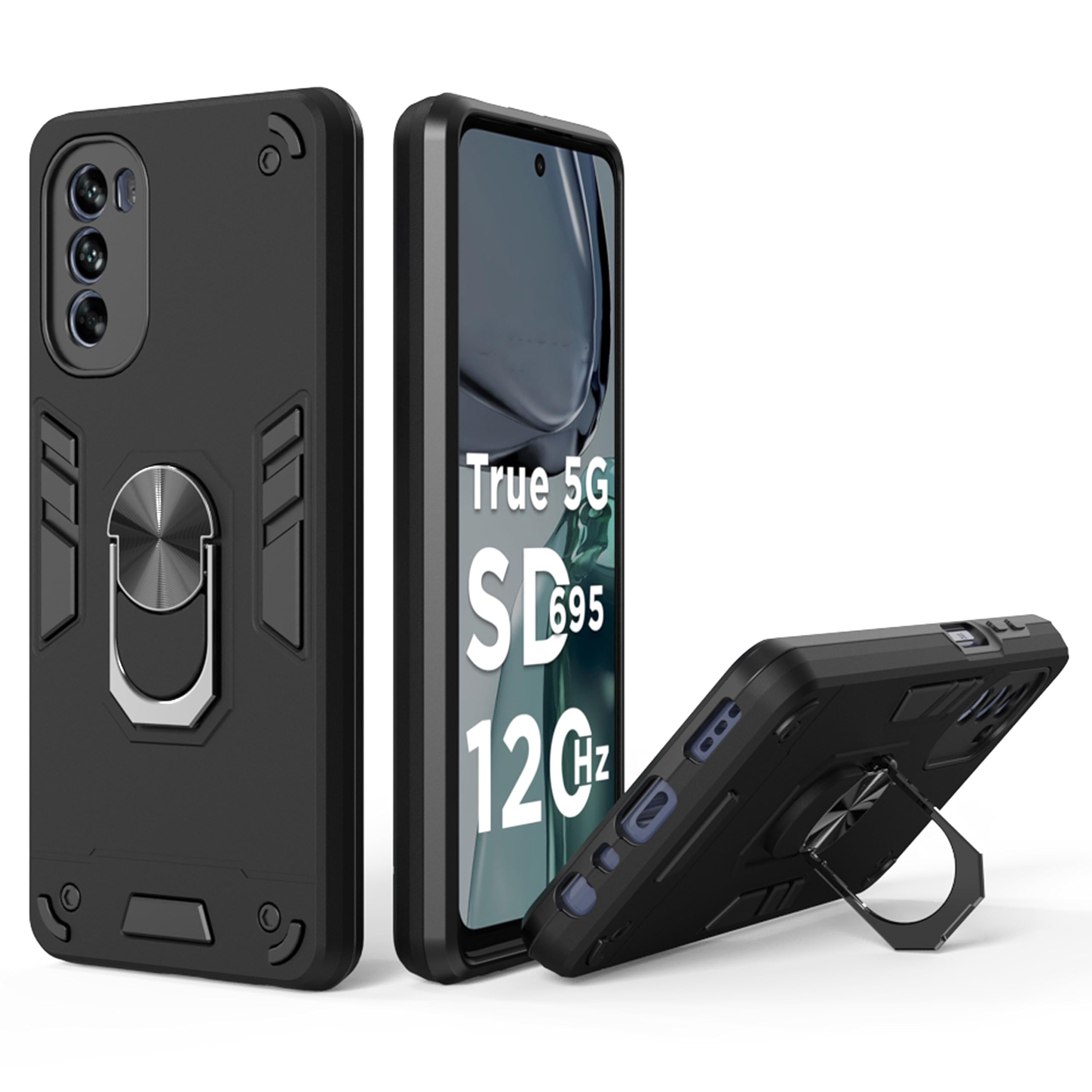 Amazon Basics Back Case Cover for Motorola Moto G62 5G (Silicone, Thermoplastic Polyurethane Black)