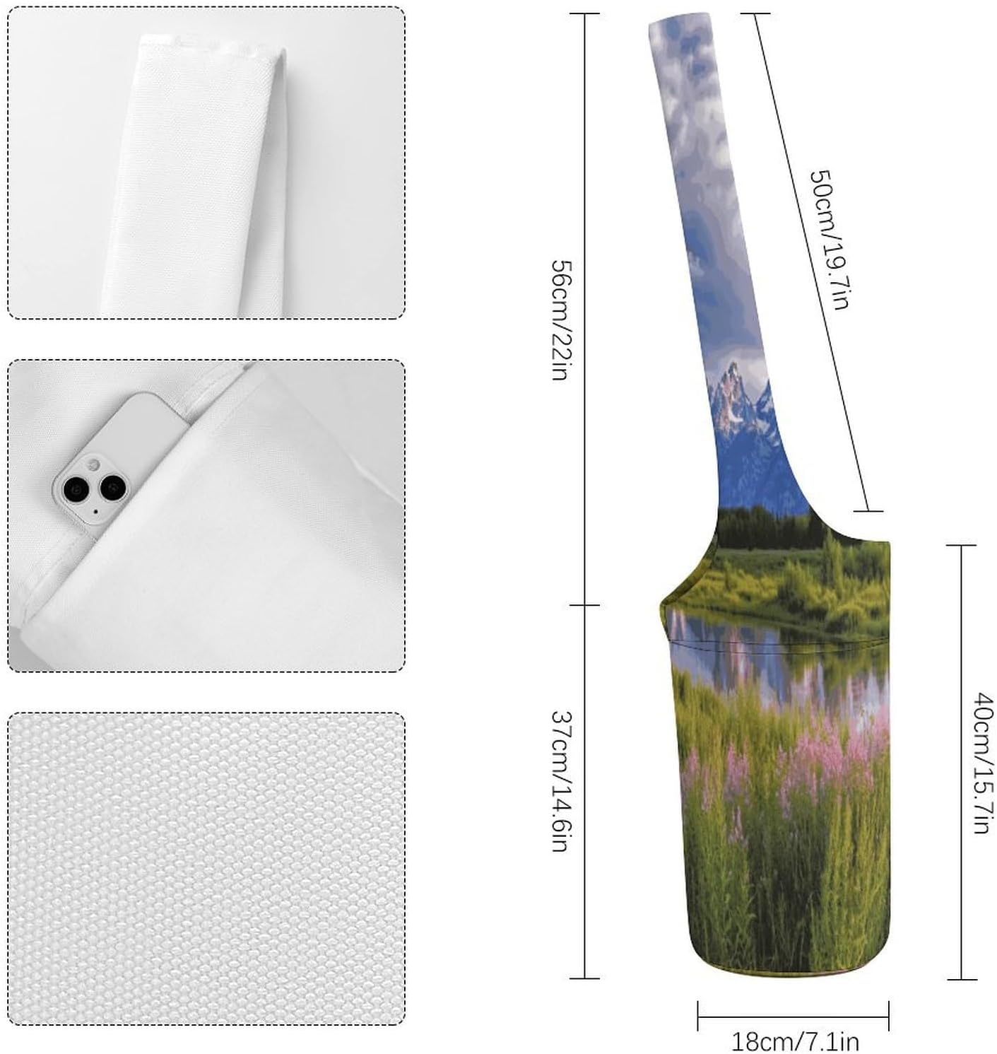 Grand Teton National Park Canvas Yoga Mat Bag Yoga Mat Carrier image 2