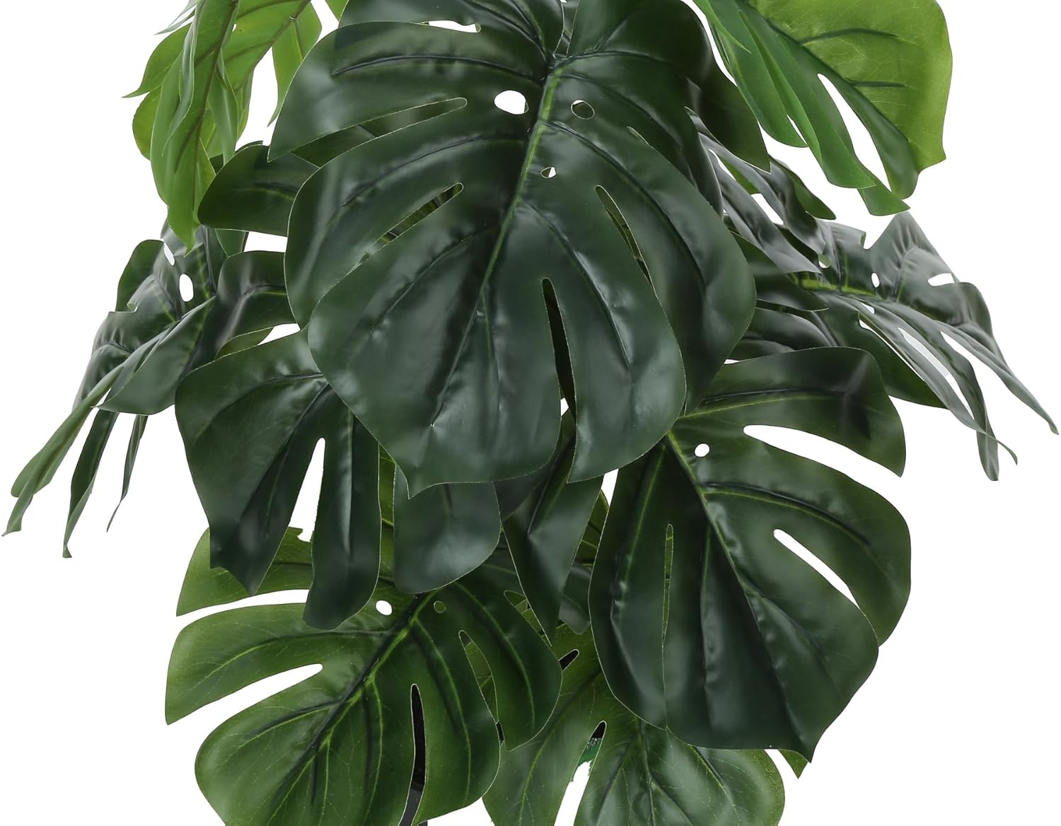 Monarch Specialties I 9576 Artificial Plant, 24" Tall, Monstera, Indoor, Faux, Fake, Table, Greenery, Potted, Real Touch, Decorative, Green Leaves, Black Pot