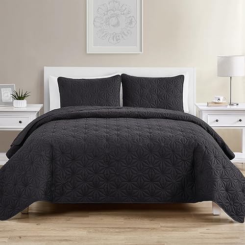 VCNY Home Aviary Juego de 3 piezas de algodón en encantadora playa hermosa manta con colcha, King