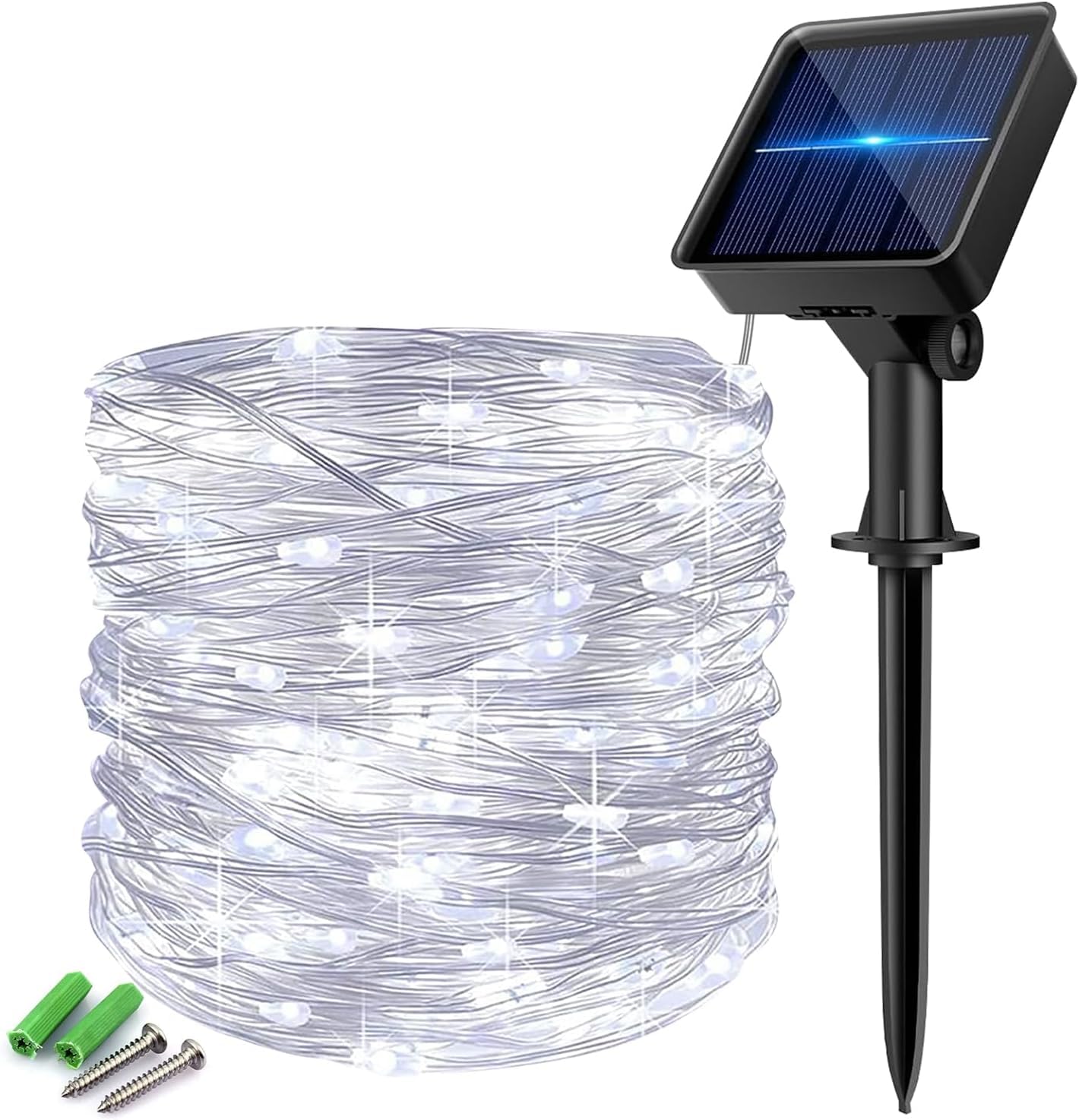 Solar Fairy String Lights Outdoor IP65 Waterproof 8 Modes Cool White 8 M