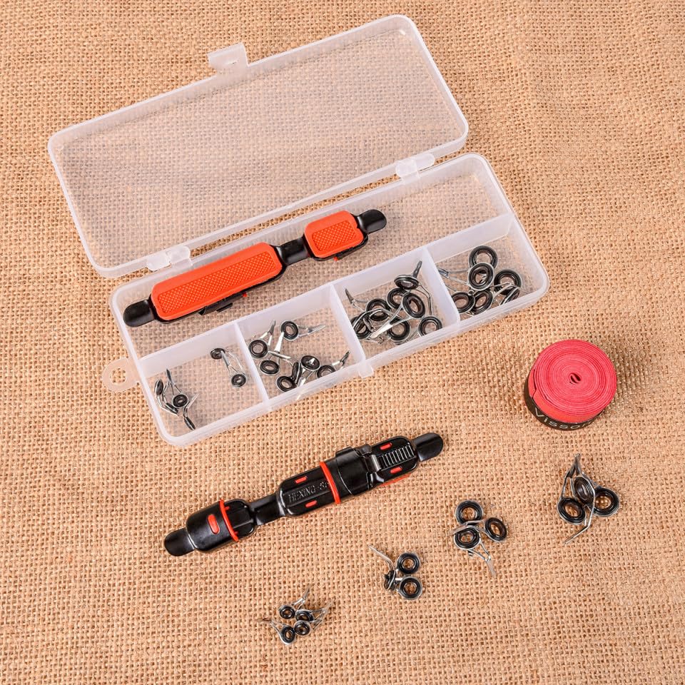 Kit de réparation de pointe de canne à pêche avec 42 guides de rechange