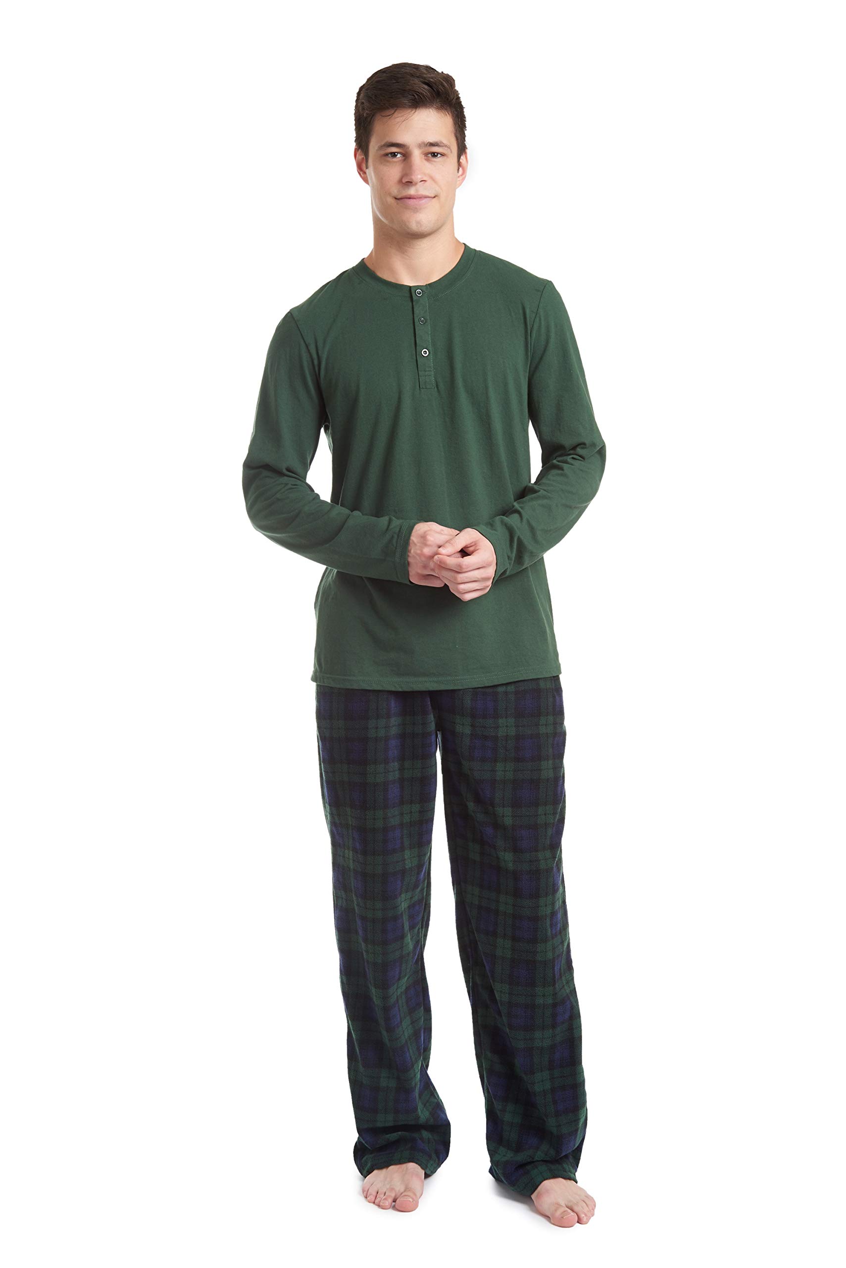 Cherokee Men's Long Sleeve Pajama Shirt and Pants Set-picture-50