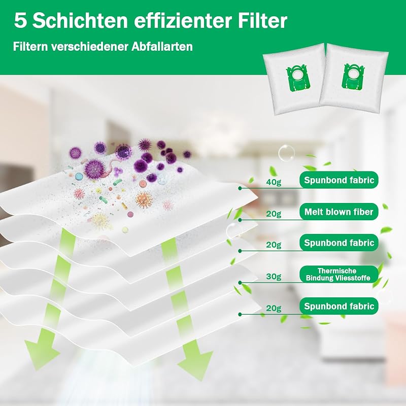 Set 15 saci de aspirator Tomkity PH86, compatibili cu aparatele AEG Electrolux