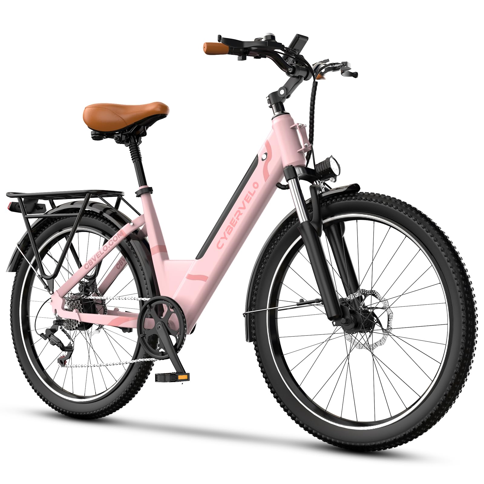 1000 Peak Electric Bike for Adults,up 80 Miles Removable Battery Ebike, 26" Electric E Bike with 7-Speed,Adult Electric Bicycles for Commute Beach Snow White Womens All Terrain