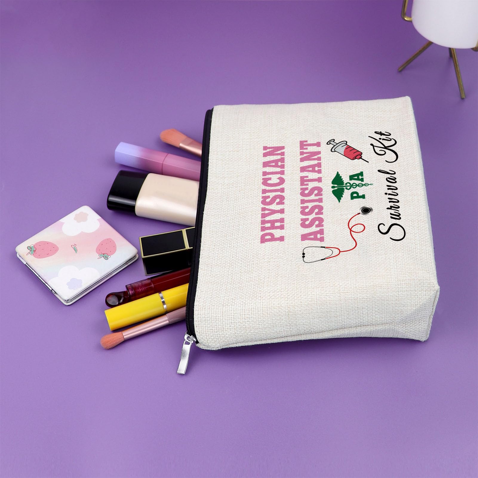 Sazuwu Physician Assistant Gift Makeup Bag Future PA Accessories for Women Graduation Appreciation Thank You Birthday Gifts Cosmetic Travel Pouch