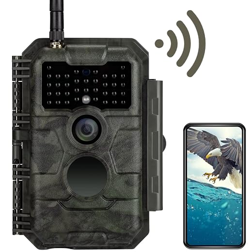 GardePro E6 Trail Camera WiFi 48MP 1296P Game Camera with No Glow Night Vision Motion Activated Waterproof for Wildlife Deer Scouting Hunting or Property Security, Camo