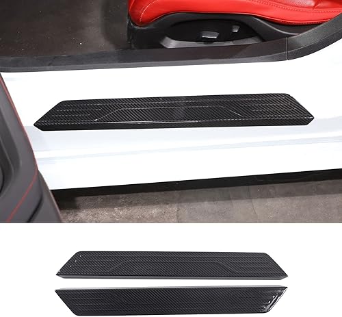 TOYCIDFG Protectores de placa para umbral de puerta de automóvil, para C8 Corvette Stingray 2020-2023, protector de pisos, panel de fibra de carbono