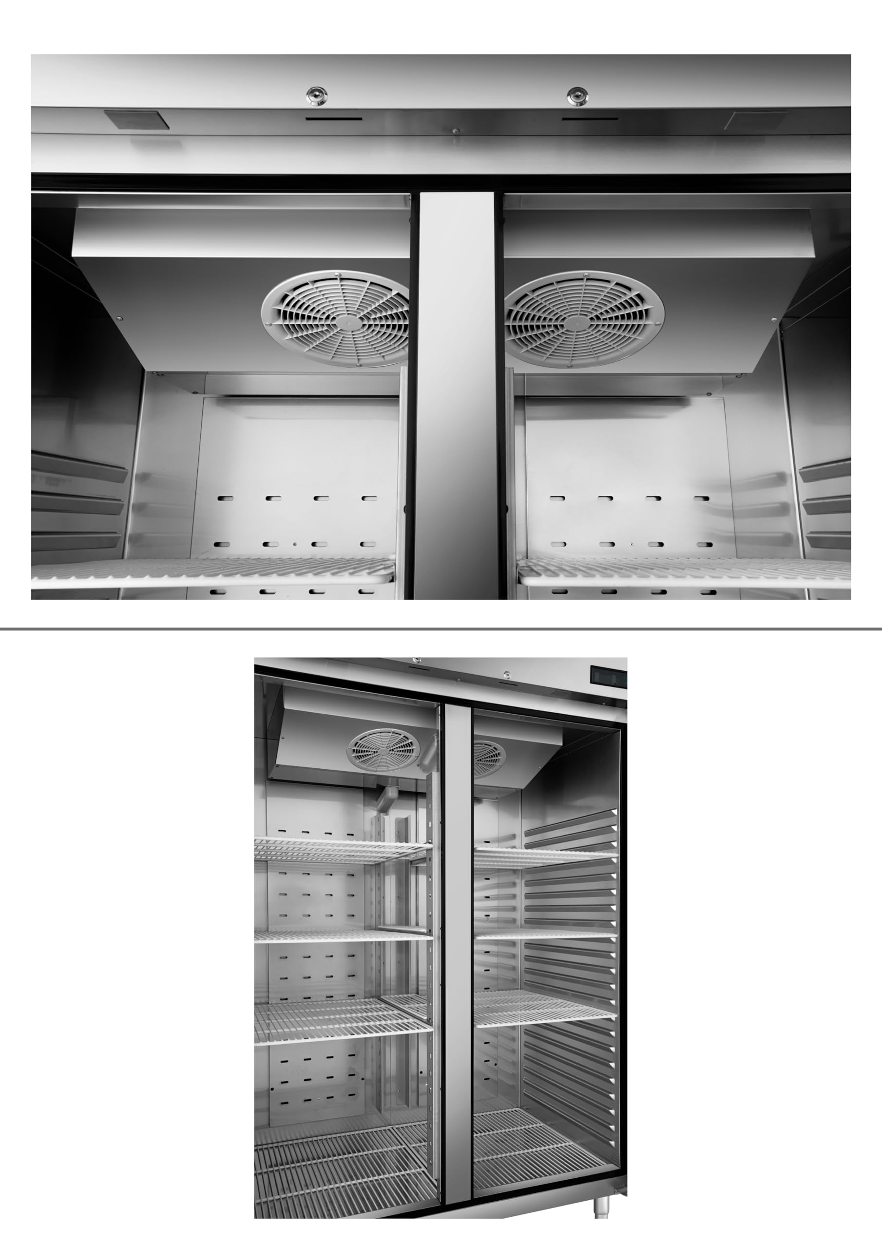 METRO Professional Refrigerador Comercial de Dos Puertas GRE21400, Plateado, Acero Inoxidable, 955 L, con Iluminación LED