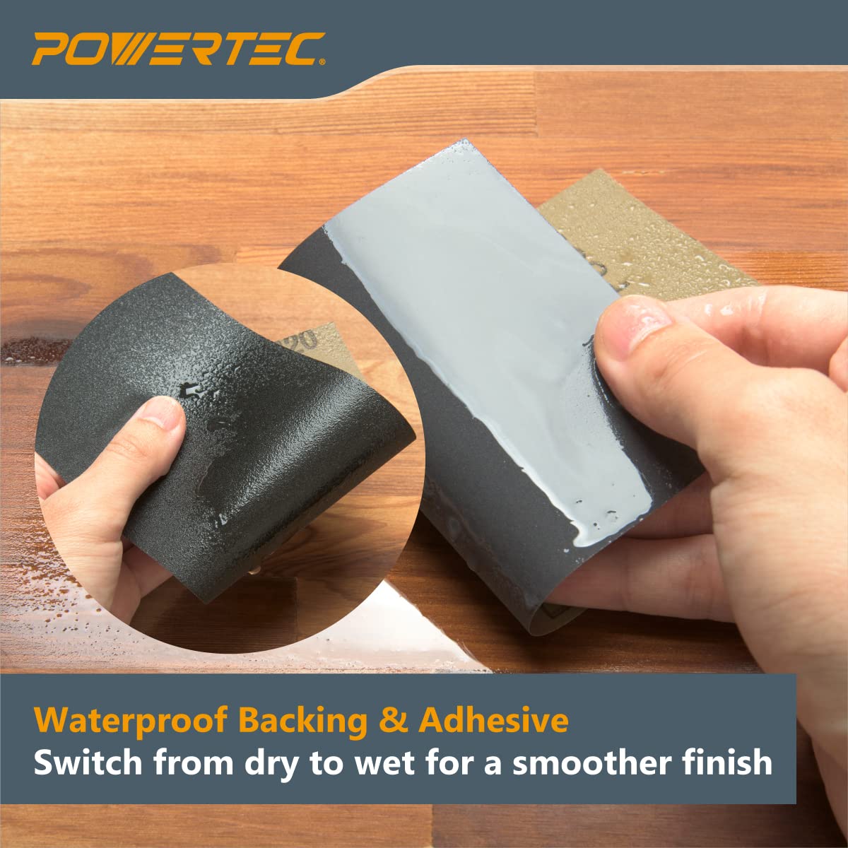 POWERTEC 471001 Wet Dry Sandpaper, Assorted Grit, 9" by 3.6", 36 PK, 4 of each400/600/800/1000/1200/1500/2000/2500/3000 - Image 3