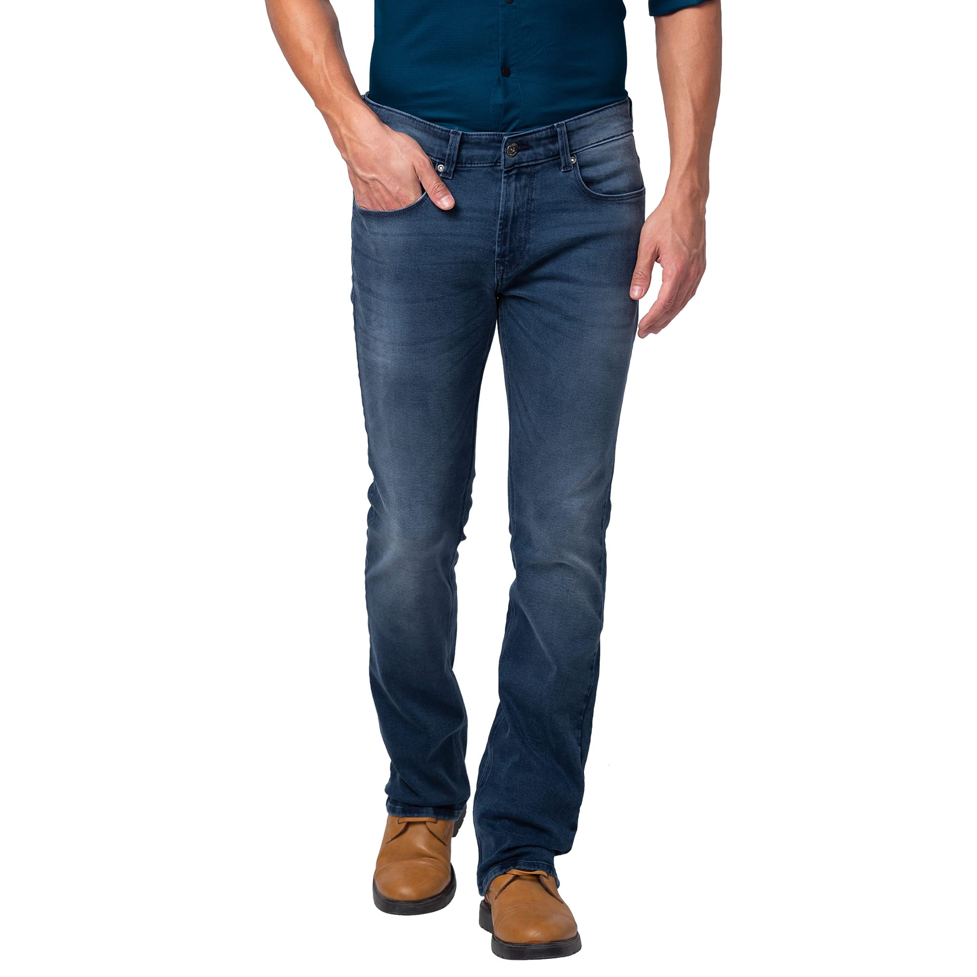 spykar Blue Mid Rise Bootcut Fit Jeans for Men-picture-13