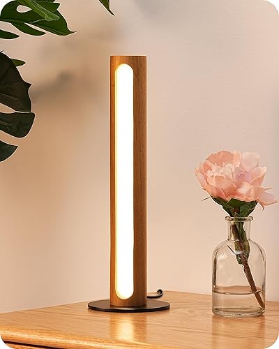 EDISHINE Lámpara de mesa LED, pequeña lámpara de noche con 3 temperaturas de color y regulable continuo, función de memoria, instalación en un solo