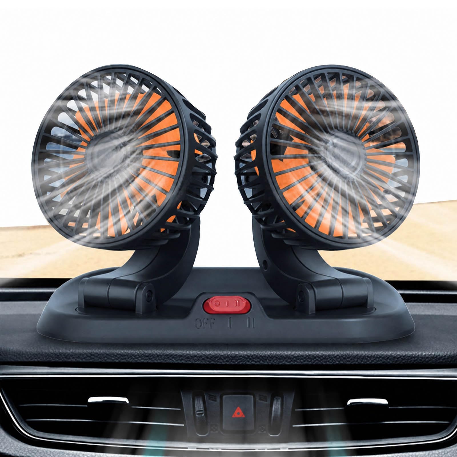 OLINOWL Dual Head Fan for Ford Ranger Raptor 2023-2026