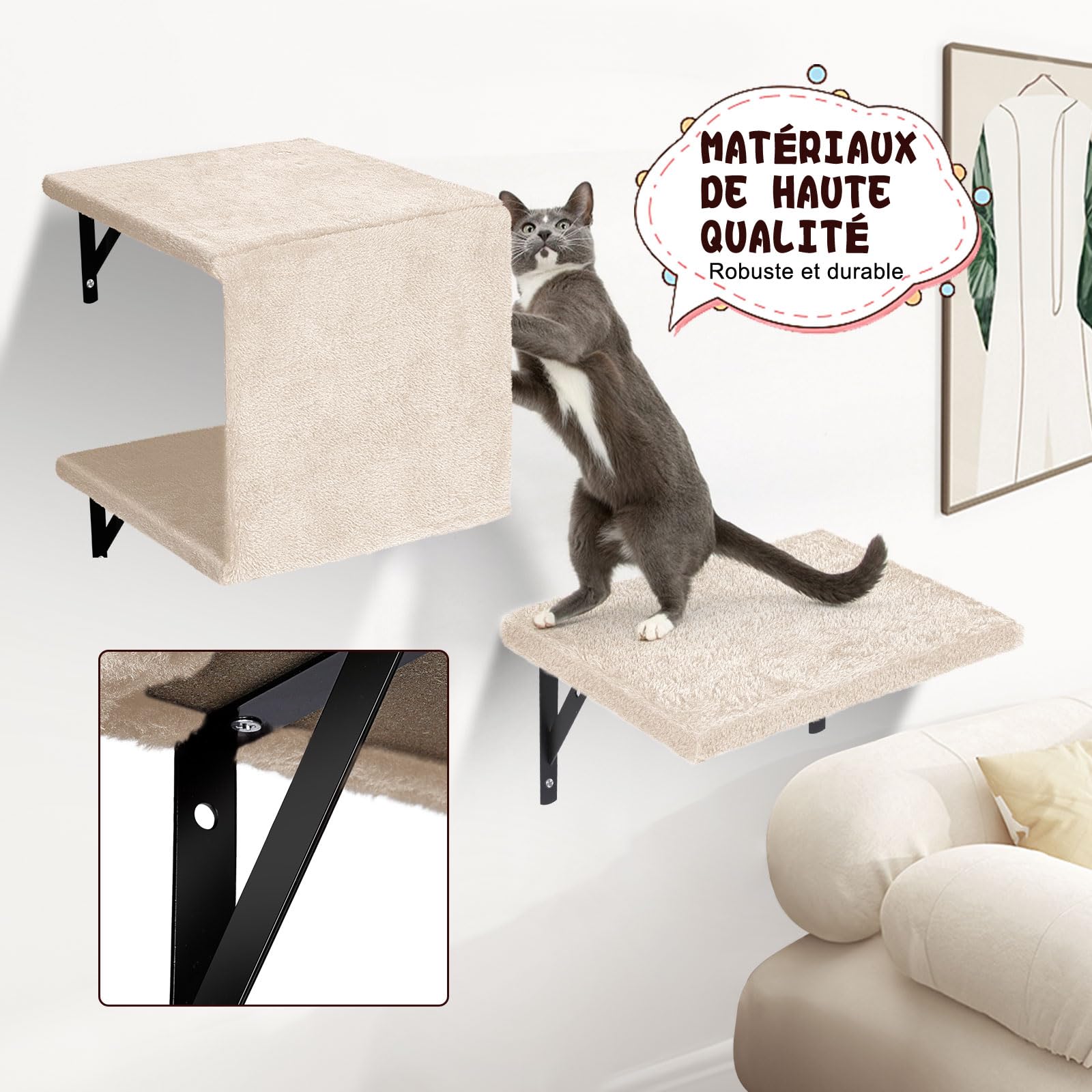 Castillo Gatos Estantes De Escalada Para Gatos En La Pared