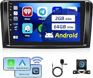 [2+32G]for 2005-2011 Mercedes-Benz ML-Class W164/GL-Class X164 Radio, Apple CarPlay Android 11 Car Stereo with Android Auto 9'' Touch Screen Bluetooth Car Radio Support SWC GPS WiFi FM RDS HiFi CANBUS
