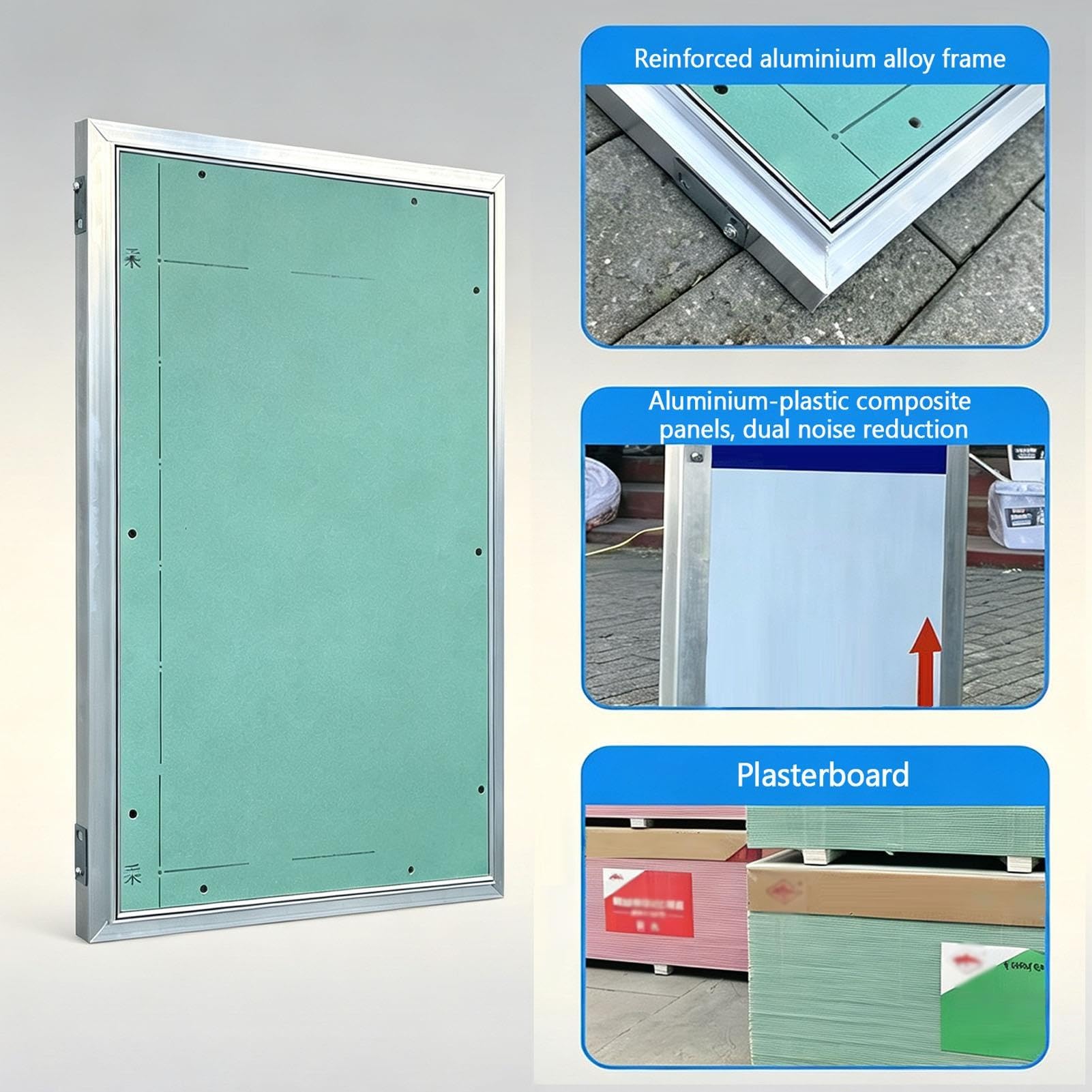 Tapa de Trampilla de Pared Trampilla Pladur Aluminio Fácil Instalar