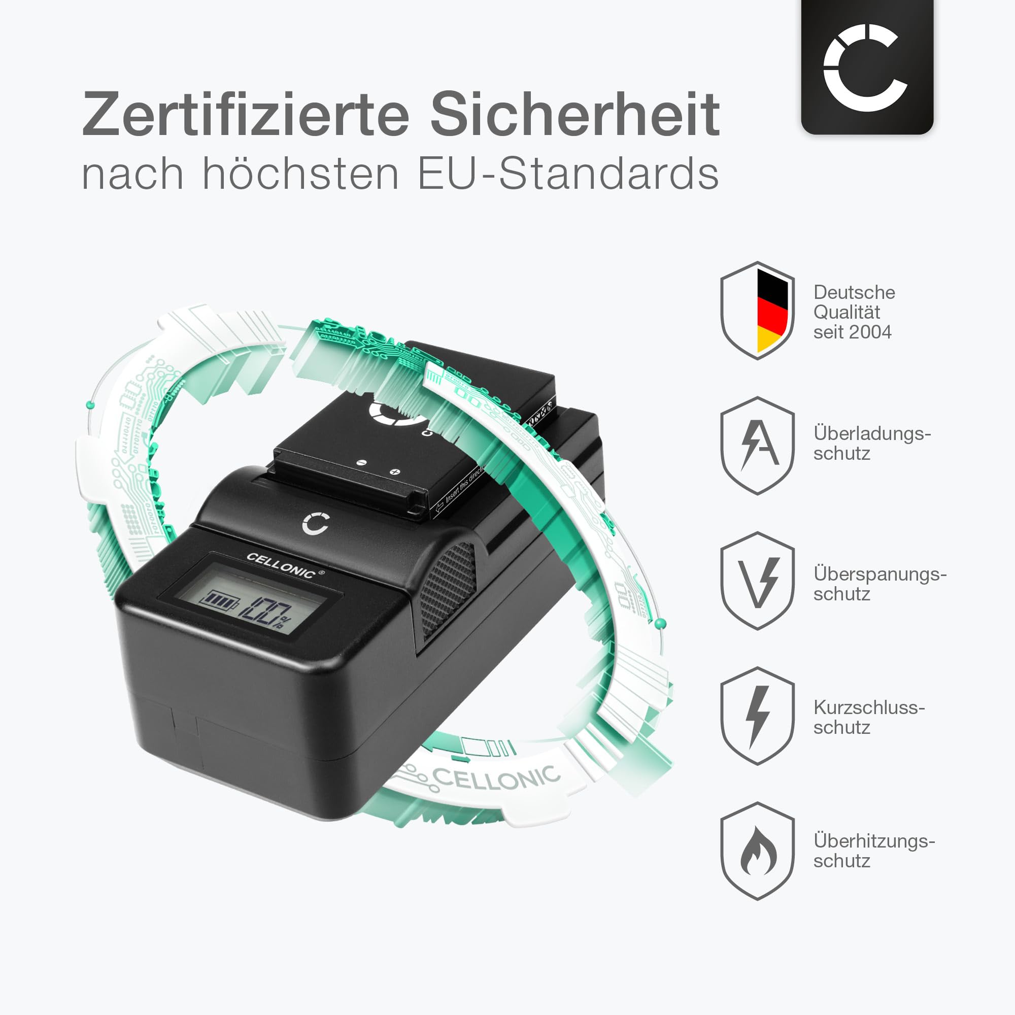 CELLONIC 2X Akku für Kamera Kompatibel mit Sony DSLR-A200 (α200), DSLR-A230 (α230), DSLR-A330 (α330), NP-FH50 - (700mAh, 7.4V) + Ladegerät