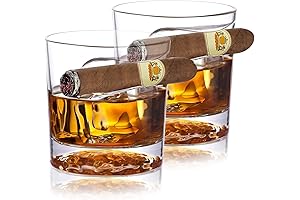 Tatiana Cigars | Old-Fashioned Whiskey Glasses with Cigar Holder