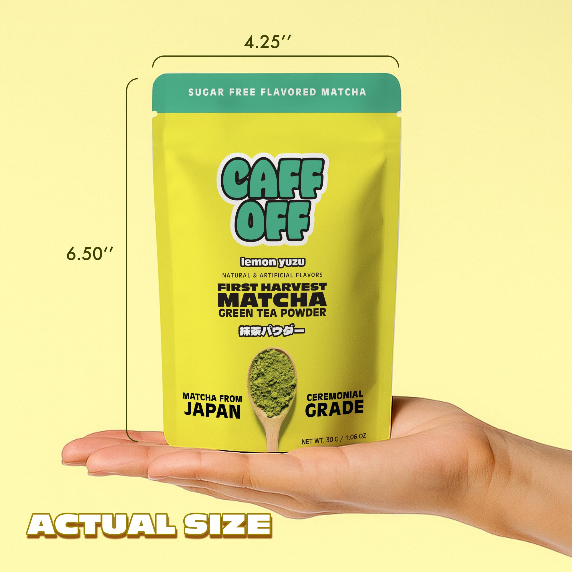 Lemon Matcha Green Tea Powder From Japan - 1 06 oz 30 g - Ceremonial Grade Sugar Free — view 2