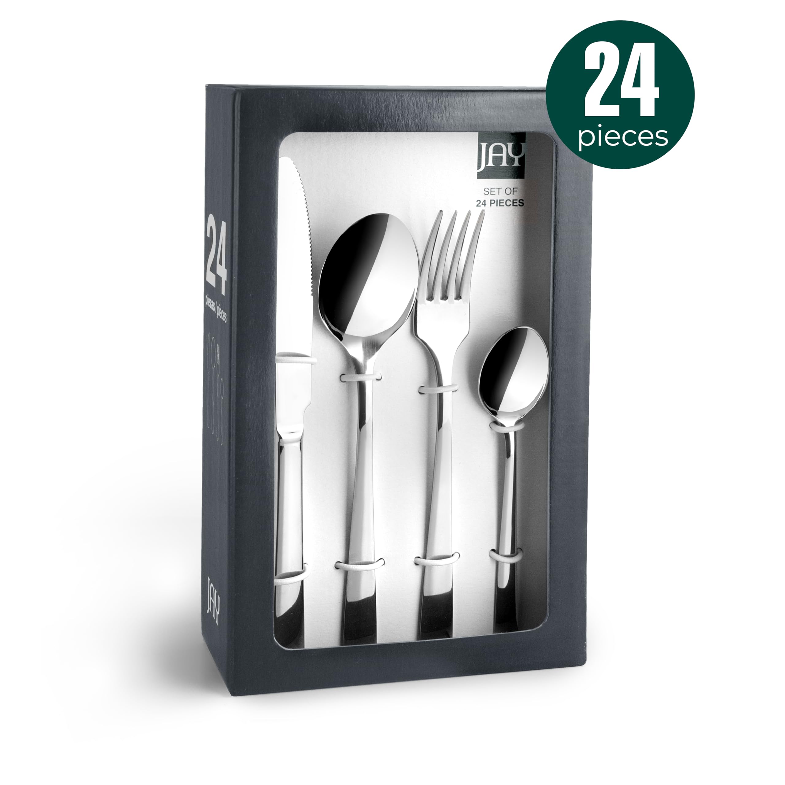 JAY 16091524 - Ensemble de couverts pour 6 personnes, paquet 24, Acer... | Ustensile professionnel durable; conçu pour un rendement optimal y nettoyage rapide et facile au lave-vaisselle