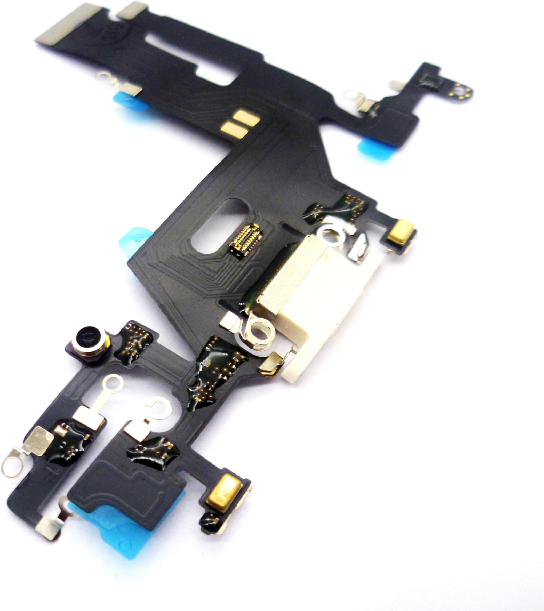 USB Charging Port Dock Connector Microphone Mic Flex Cable Module Replacement Compatible with iPhone 11 6.1 inch (White)
