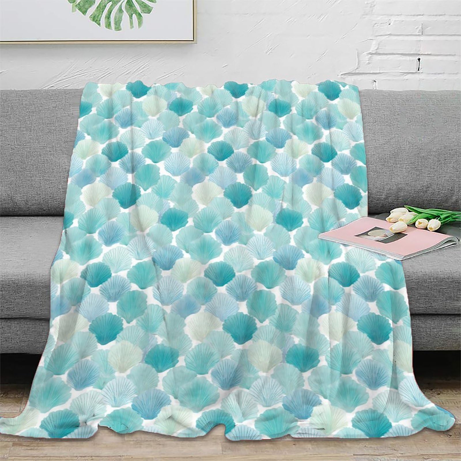 Couverture de lit sur le thème de la plage en microfibre chic et légère