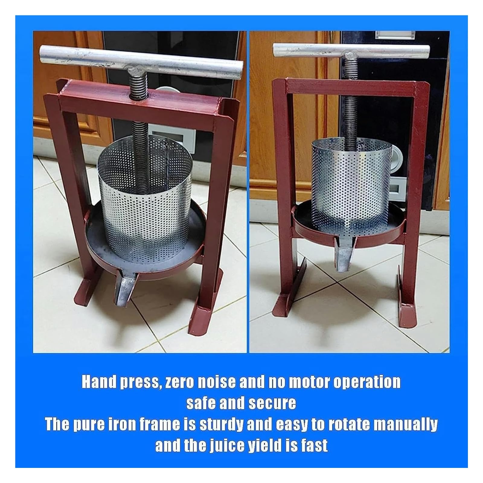 DXYOYONGMZ Fruit Wine Manual Press, Fruit Press, Stainless Steel Barrel Cheese, Grape Press for Squeezing Juice from Vegetables/Fruits