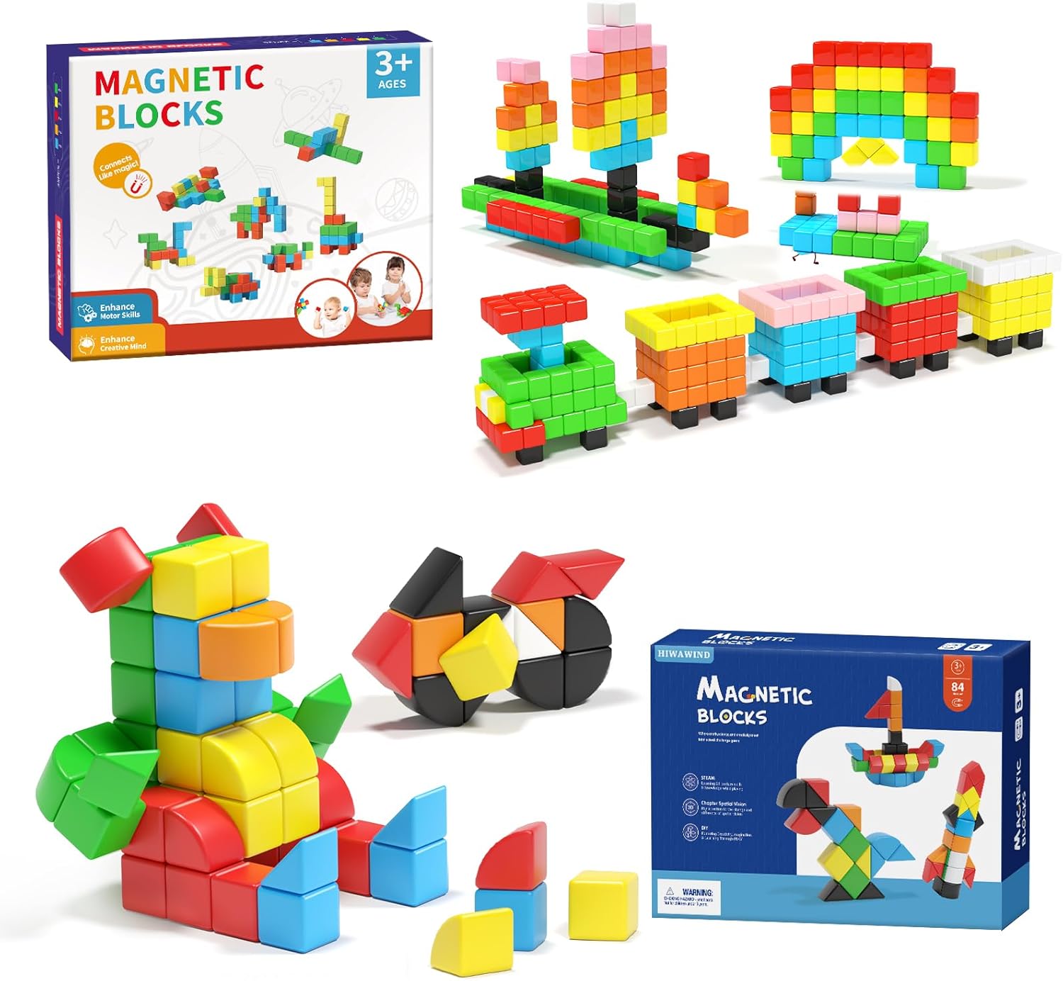 124pcs Magnetic Blocks Toddler Toys