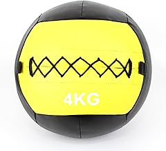 كرة حائط طبية ممتازة مملوءة بالرمل لتدريب وتعزيز القوة الأساسية واللياقة البدنية مثالية للتدريب عالي الكثافة، لون أصفر، وزن 4 كجم