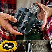 Vista 4 de Funda multiherramienta, organizador EDC de cuero, bolsa para cinturón para multiherramienta, cuchillo, bolígrafo, llaves, compatible con Leatherman