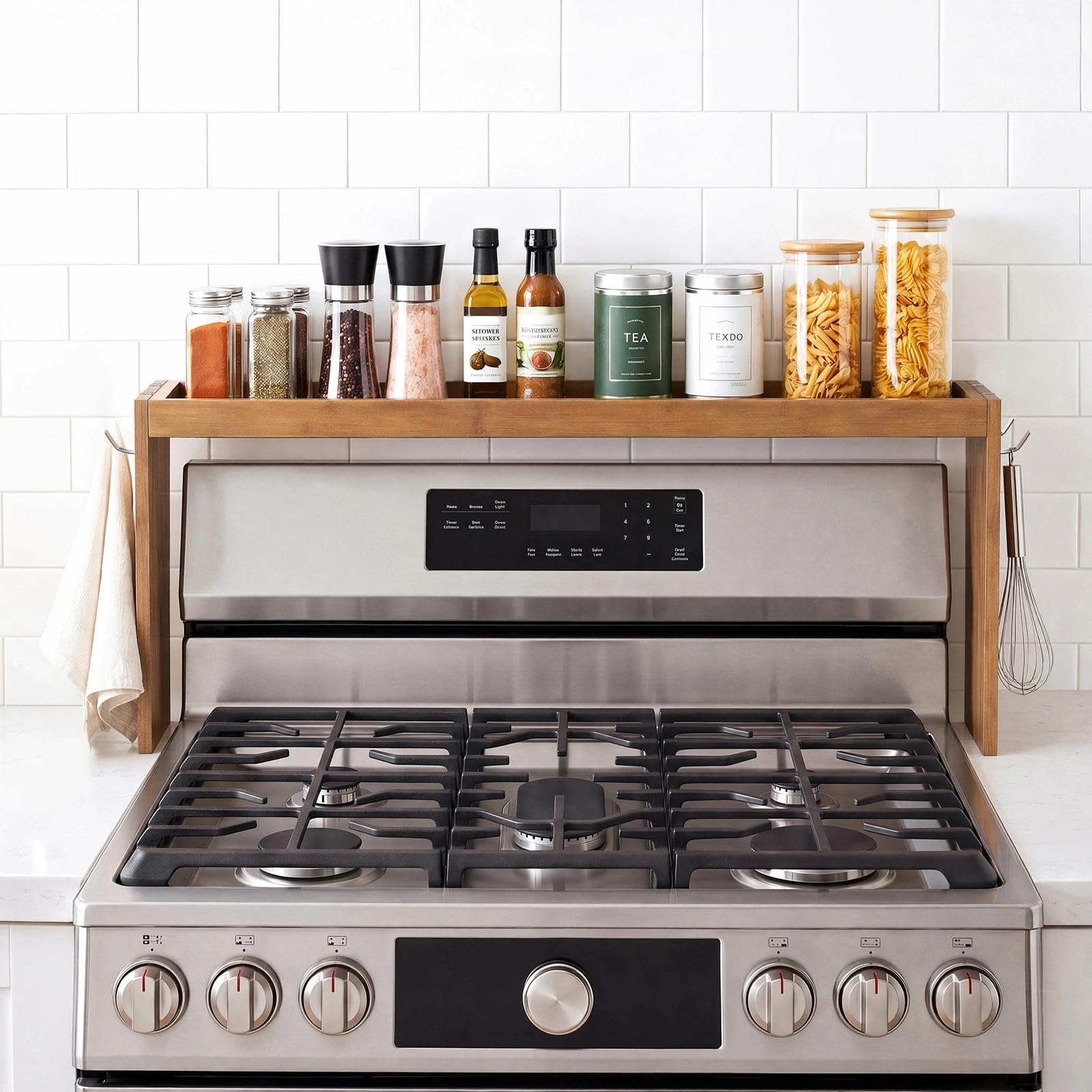 Photo 1 of Gashell Bamboo Over Stove Shelf Spice Rack