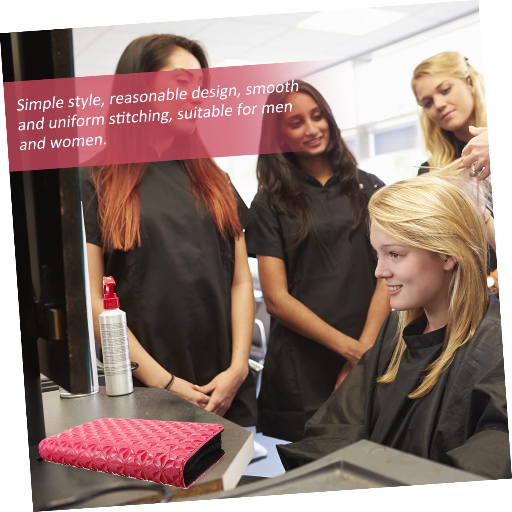 MAGICLULU Friseurscherentasche für Salon und Barbershop, Pu Leder, Rosa